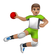 Émoji 🤾🏽 Personne Jouant Au Handball : Peau Légèrement Mate sur WhatsApp 2.19.244.