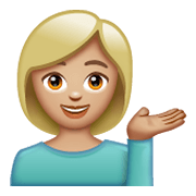 💁🏼 Emoji Persona De Mostrador De Información: Tono De Piel Claro Medio en WhatsApp 2.19.244.