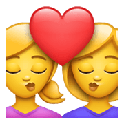 👩‍❤️‍💋‍👩 Emoji sich küssendes Paar: Frau, Frau WhatsApp 2.19.244.