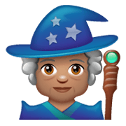 Emoji 🧙🏽 Mago: Carnagione Olivastra su WhatsApp 2.19.244.