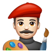 Emoji 👨🏻‍🎨 Artista Uomo: Carnagione Chiara su WhatsApp 2.19.244.