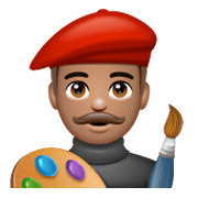 Emoji 👨🏽‍🎨 Artista Uomo: Carnagione Olivastra su WhatsApp 2.19.244.