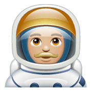 Émoji 👨🏼‍🚀 Astronaute Homme : Peau Moyennement Claire sur WhatsApp 2.19.244.