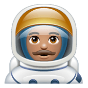 👨🏽‍🚀 Emoji Astronaut: mittlere Hautfarbe WhatsApp 2.19.244.