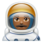 👨🏾‍🚀 Emoji Astronauta Homem: Pele Morena Escura na WhatsApp 2.19.244.