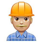 👷🏼‍♂️ Emoji Bauarbeiter: mittelhelle Hautfarbe WhatsApp 2.19.244.