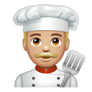 Émoji 👨🏼‍🍳 Cuisinier : Peau Moyennement Claire sur WhatsApp 2.19.244.