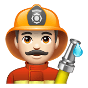 Emoji 👨🏻‍🚒 Pompiere Uomo: Carnagione Chiara su WhatsApp 2.19.244.