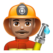 Emoji 👨🏽‍🚒 Pompiere Uomo: Carnagione Olivastra su WhatsApp 2.19.244.