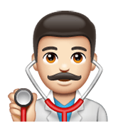 👨🏻‍⚕️ Emoji Profesional Sanitario Hombre: Tono De Piel Claro en WhatsApp 2.19.244.