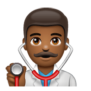 👨🏾‍⚕️ Emoji Profesional Sanitario Hombre: Tono De Piel Oscuro Medio en WhatsApp 2.19.244.