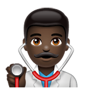 👨🏿‍⚕️ Emoji Homem Profissional Da Saúde: Pele Escura na WhatsApp 2.19.244.