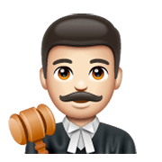 Emoji 👨🏻‍⚖️ Giudice Uomo: Carnagione Chiara su WhatsApp 2.19.244.