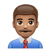 👨🏽‍💼 Emoji Büroangestellter: mittlere Hautfarbe WhatsApp 2.19.244.