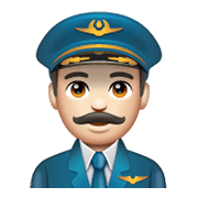 👨🏻‍✈️ Emoji Piloto Hombre: Tono De Piel Claro en WhatsApp 2.19.244.