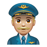 👨🏼‍✈️ Emoji Piloto De Avião Homem: Pele Morena Clara na WhatsApp 2.19.244.