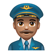 Emoji 👨🏽‍✈️ Pilota Uomo: Carnagione Olivastra su WhatsApp 2.19.244.