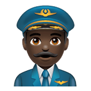 👨🏿‍✈️ Emoji Piloto De Avião Homem: Pele Escura na WhatsApp 2.19.244.