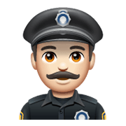 Emoji 👮🏻‍♂️ Poliziotto Uomo: Carnagione Chiara su WhatsApp 2.19.244.