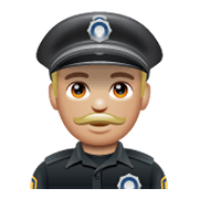👮🏼‍♂️ Emoji Agente De Policía Hombre: Tono De Piel Claro Medio en WhatsApp 2.19.244.