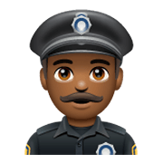 Emoji 👮🏾‍♂️ Poliziotto Uomo: Carnagione Abbastanza Scura su WhatsApp 2.19.244.
