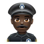 👮🏿‍♂️ Emoji Policial Homem: Pele Escura na WhatsApp 2.19.244.