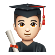 👨🏻‍🎓 Emoji Estudiante Hombre: Tono De Piel Claro en WhatsApp 2.19.244.