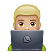 👨🏼‍💻 Emoji Tecnólogo: Tono De Piel Claro Medio en WhatsApp 2.19.244.