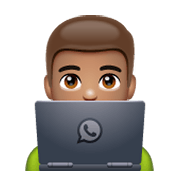 Emoji 👨🏽‍💻 Tecnologo: Carnagione Olivastra su WhatsApp 2.19.244.