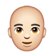 👨🏻‍🦲 Emoji Hombre: Tono De Piel Claro Y Sin Pelo en WhatsApp 2.19.244.