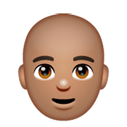 👨🏽‍🦲 Emoji Mann: mittlere Hautfarbe, Glatze WhatsApp 2.19.244.