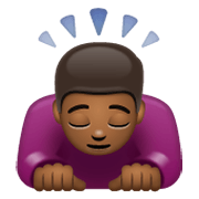 🙇🏾‍♂️ Emoji Hombre Haciendo Una Reverencia: Tono De Piel Oscuro Medio en WhatsApp 2.19.244.
