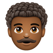 👨🏾‍🦱 Emoji Homem: Pele Morena Escura E Cabelo Cacheado na WhatsApp 2.19.244.
