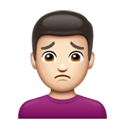 🙍🏻‍♂️ Emoji Hombre Frunciendo El Ceño: Tono De Piel Claro en WhatsApp 2.19.244.