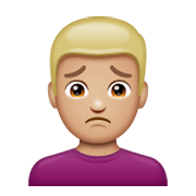 🙍🏼‍♂️ Emoji missmutiger Mann: mittelhelle Hautfarbe WhatsApp 2.19.244.