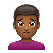 🙍🏾‍♂️ Emoji Hombre Frunciendo El Ceño: Tono De Piel Oscuro Medio en WhatsApp 2.19.244.