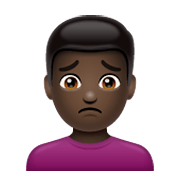🙍🏿‍♂️ Emoji Hombre Frunciendo El Ceño: Tono De Piel Oscuro en WhatsApp 2.19.244.