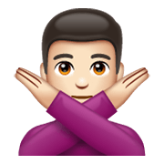🙅🏻‍♂️ Emoji Mann mit überkreuzten Armen: helle Hautfarbe WhatsApp 2.19.244.