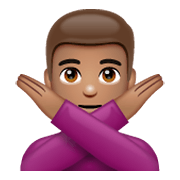 🙅🏽‍♂️ Emoji Hombre Haciendo El Gesto De «no»: Tono De Piel Medio en WhatsApp 2.19.244.