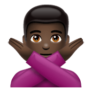 🙅🏿‍♂️ Emoji Hombre Haciendo El Gesto De «no»: Tono De Piel Oscuro en WhatsApp 2.19.244.