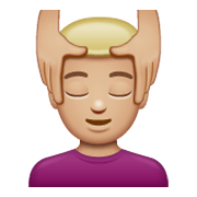 💆🏼‍♂️ Emoji Hombre Recibiendo Masaje: Tono De Piel Claro Medio en WhatsApp 2.19.244.
