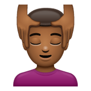 💆🏾‍♂️ Emoji Mann, der eine Kopfmassage bekommt: mitteldunkle Hautfarbe WhatsApp 2.19.244.