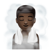 Emoji 🧖🏿‍♂️ Uomo In Sauna: Carnagione Scura su WhatsApp 2.19.244.
