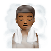 🧖🏾‍♂️ Emoji Homem Na Sauna: Pele Morena Escura na WhatsApp 2.19.244.