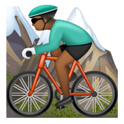 🚵🏾‍♂️ Emoji Hombre En Bicicleta De Montaña: Tono De Piel Oscuro Medio en WhatsApp 2.19.244.