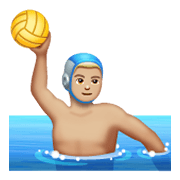 🤽🏼‍♂️ Emoji Hombre Jugando Al Waterpolo: Tono De Piel Claro Medio en WhatsApp 2.19.244.