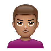 Emoji 🙎🏽‍♂️ Uomo Imbronciato: Carnagione Olivastra su WhatsApp 2.19.244.