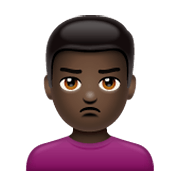 🙎🏿‍♂️ Emoji schmollender Mann: dunkle Hautfarbe WhatsApp 2.19.244.