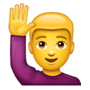 Emoji 🙋‍♂️ Uomo Con Mano Alzata su WhatsApp 2.19.244.