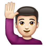 🙋🏻‍♂️ Emoji Hombre Con La Mano Levantada: Tono De Piel Claro en WhatsApp 2.19.244.